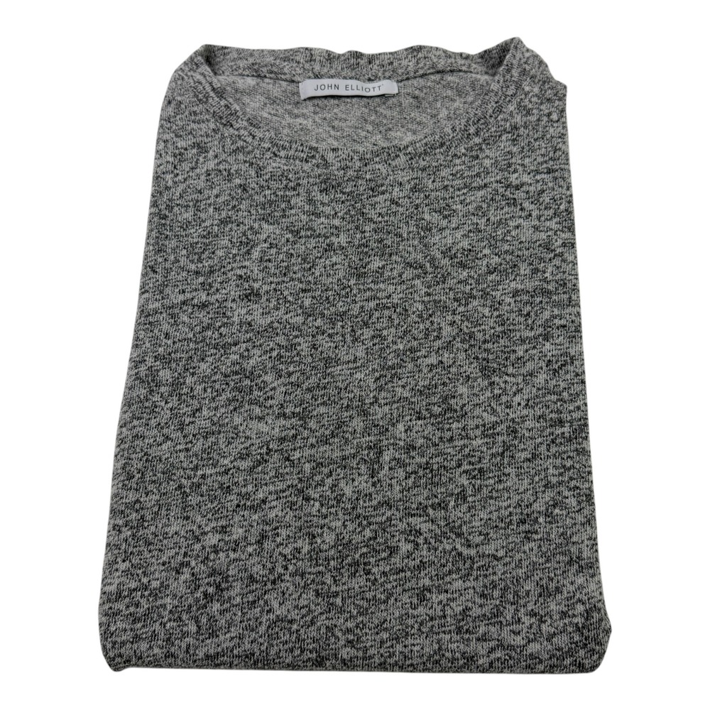 John Elliott Mens Gray Marled Cotton Blend Short Sleeve T-Shirt Size 2 M USA
